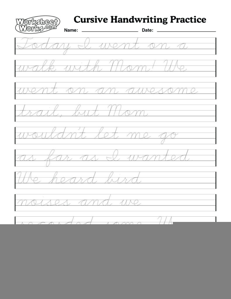 Free Printable Cursive Writing Worksheets For 4Th Grade Printable