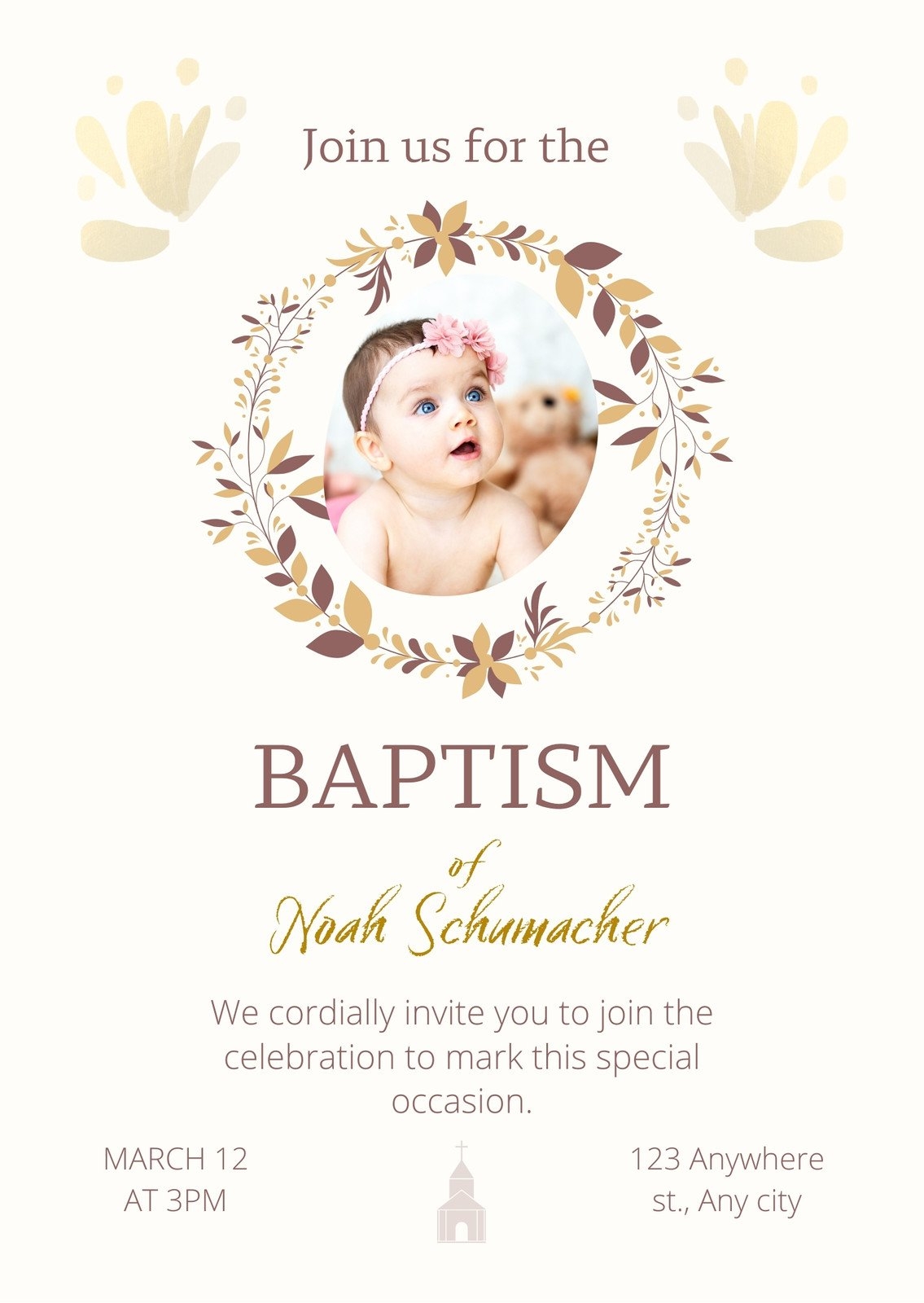 Free Printable Customizable Baptism Invitation Templates 60 OFF