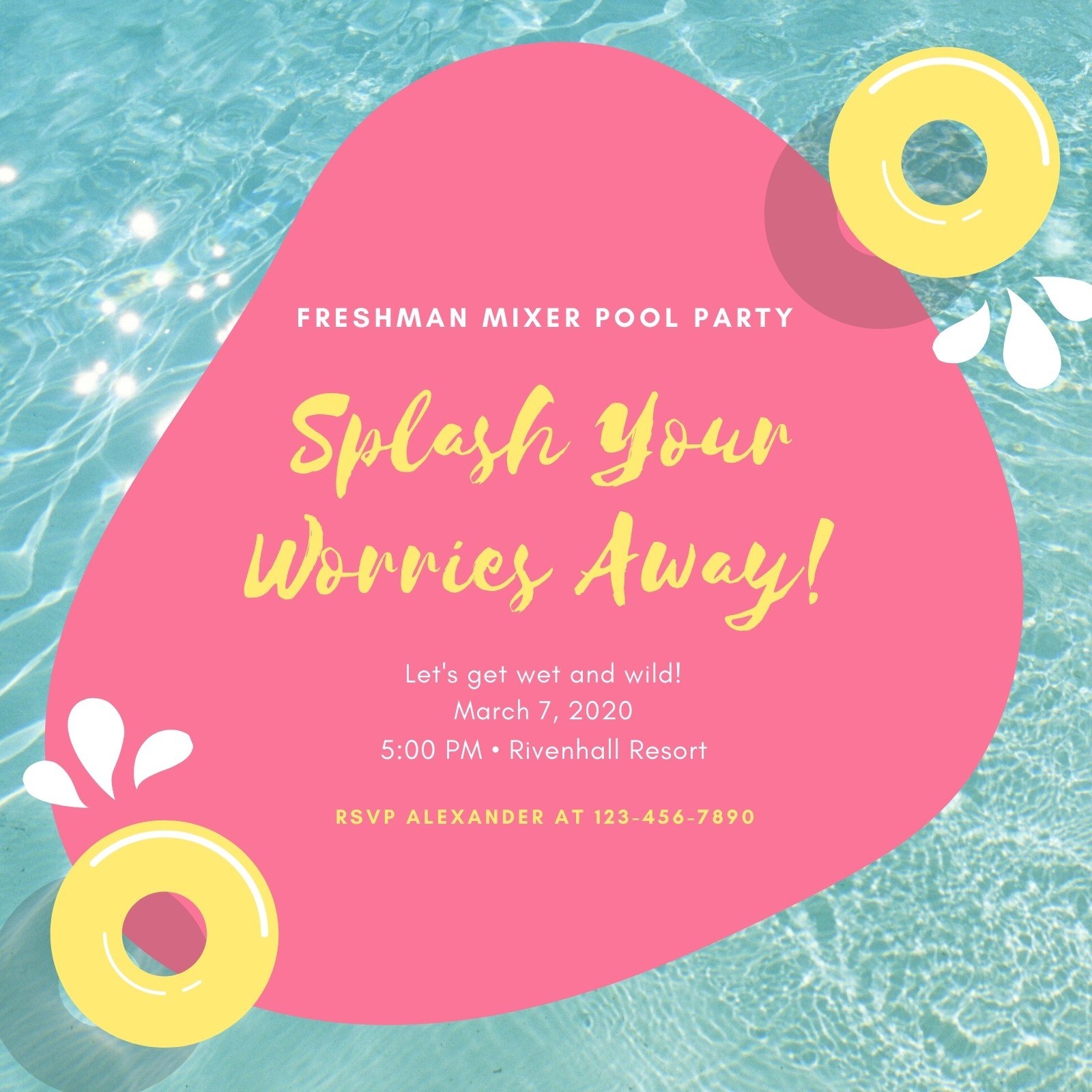 Free Printable Customizable Pool Party Invitation Templates Canva