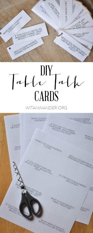 Free Printable Dinner Table Talk Cards Our Handcrafted Life