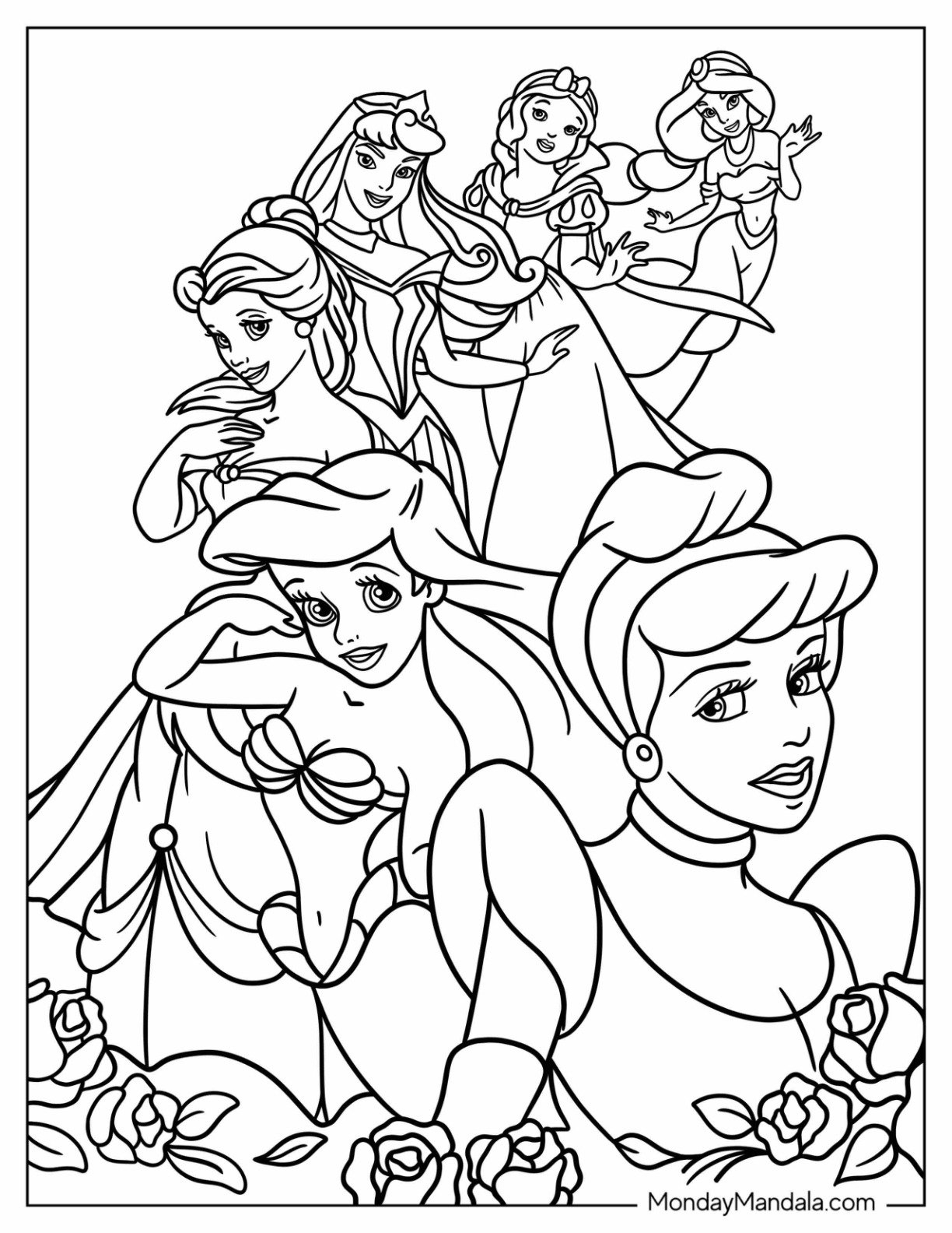 free disney princess coloring pages