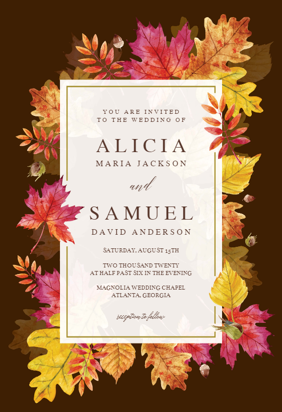 Free Printable Fall Wedding Invitation Template Printable Templates