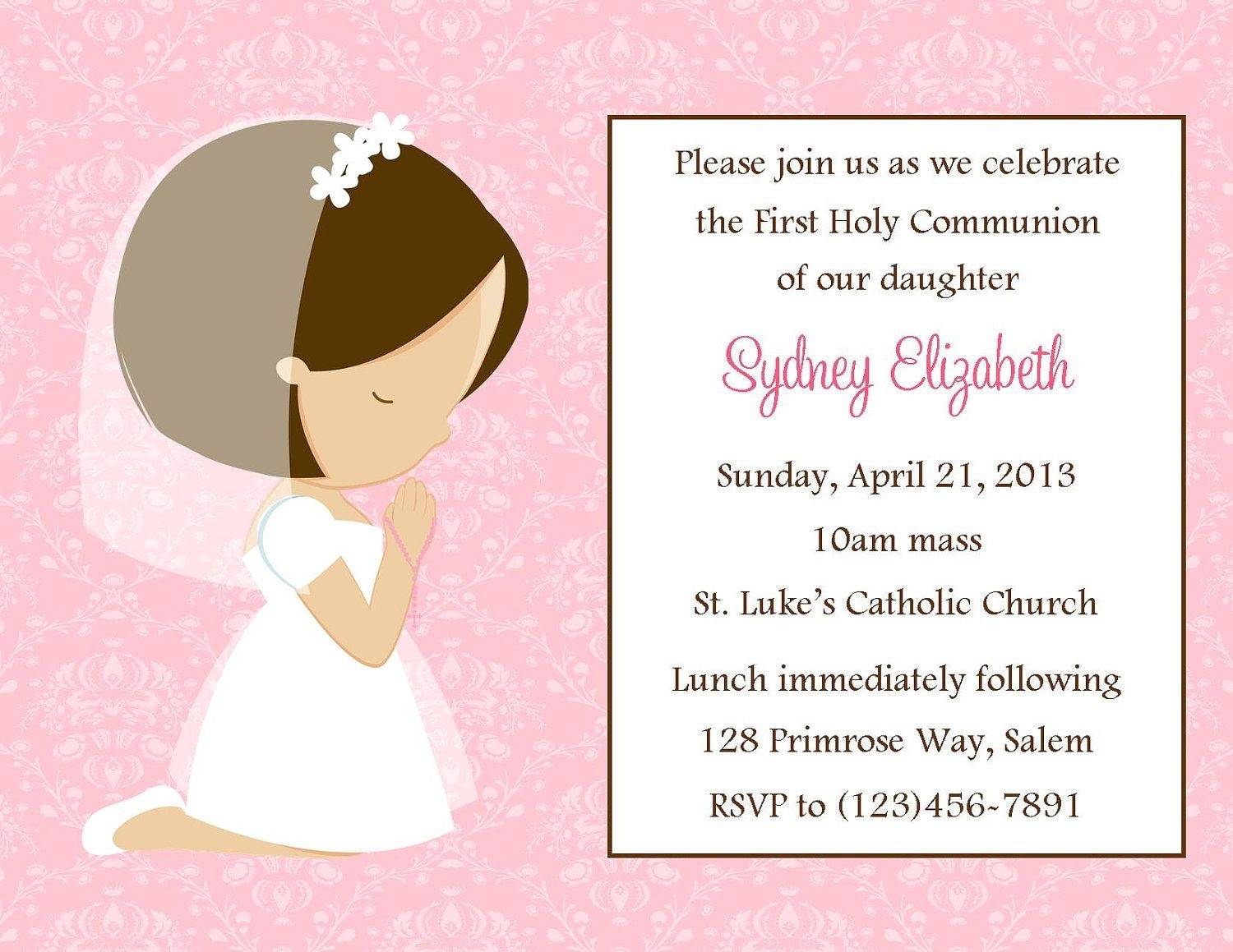 1st communion invitation templates