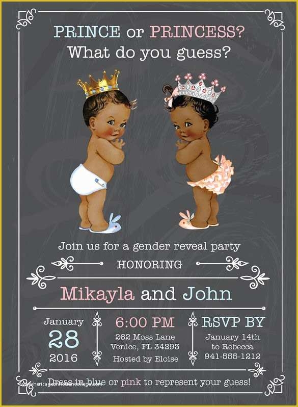 Free Printable Gender Reveal Invitation Templates Of 35 Gender Reveal 