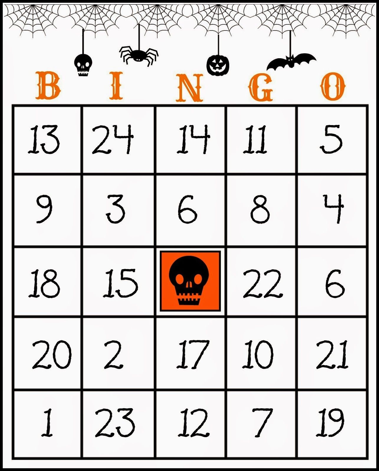 Free Printable Halloween Bingo Cards 1 75 Printable Bingo Cards