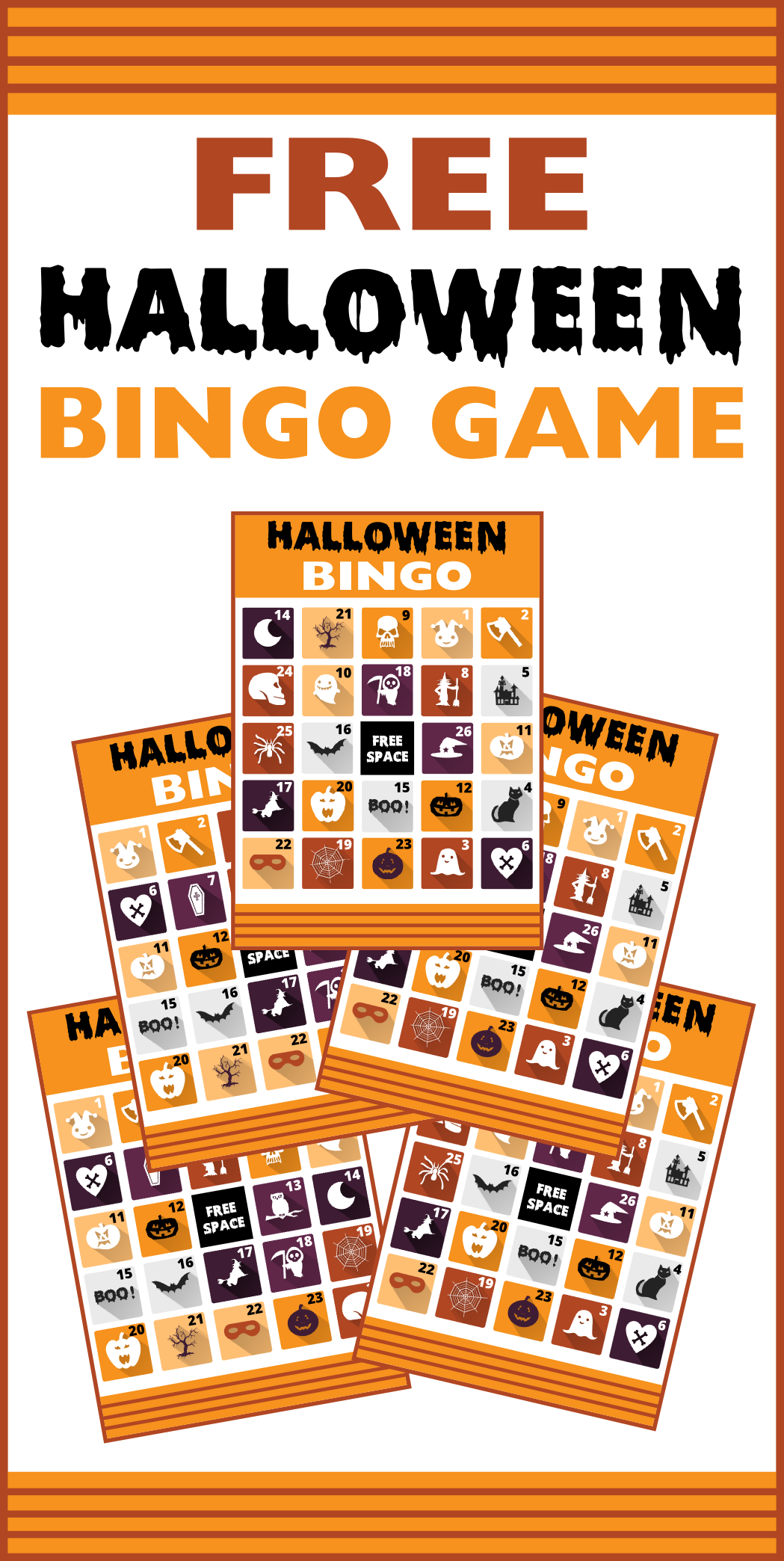 free printable halloween bingo cards for 50 players