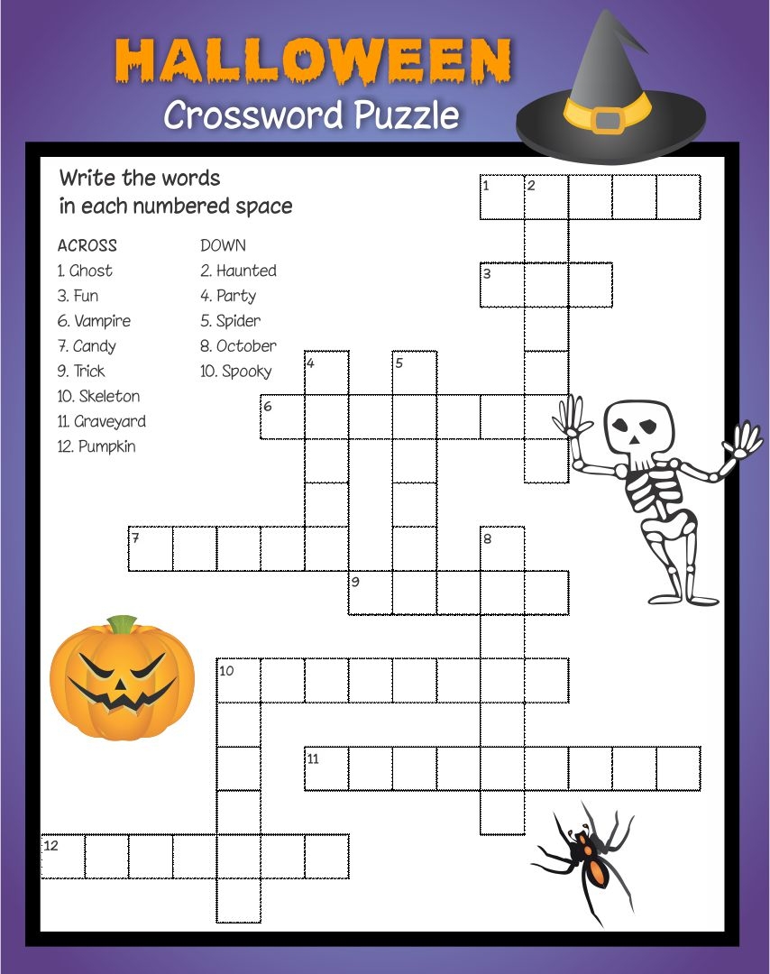 halloween crossword puzzles free printable