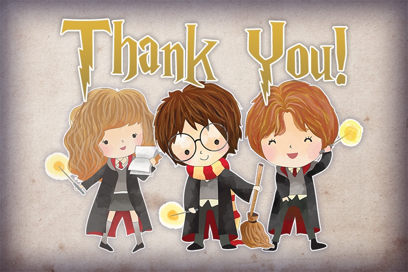 free printable harry potter thank you cards