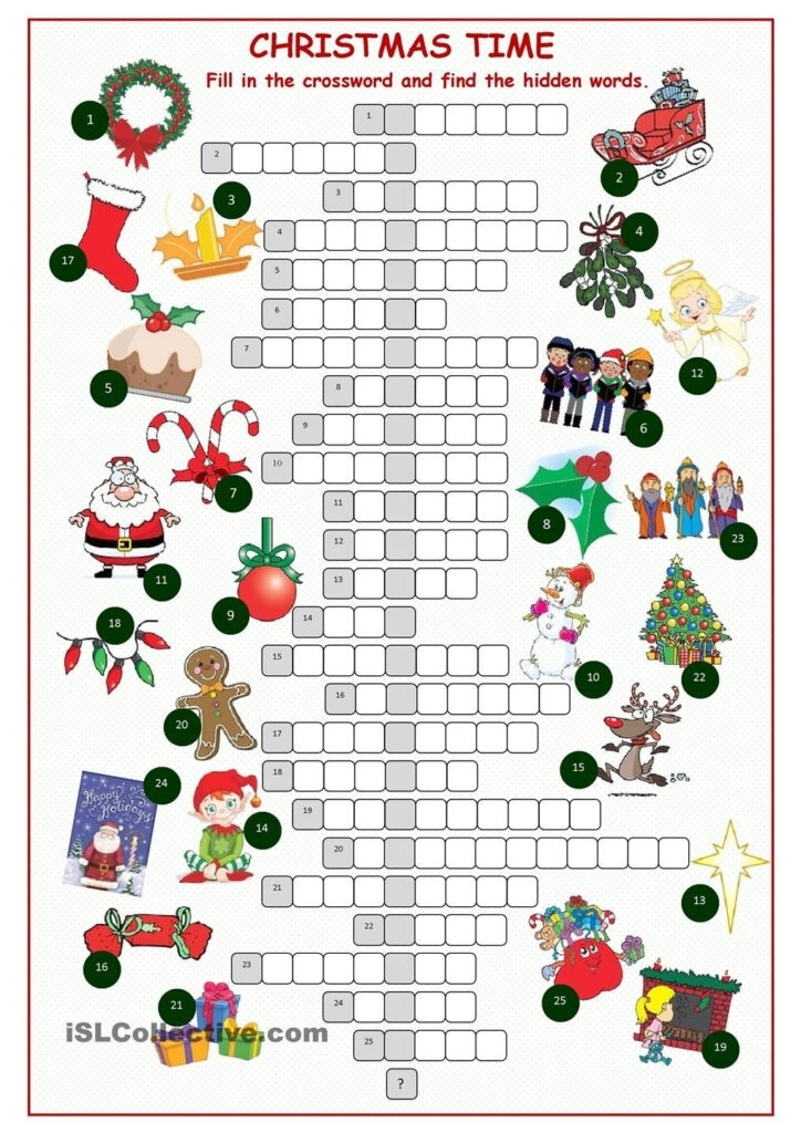 free printable holiday crossword puzzles