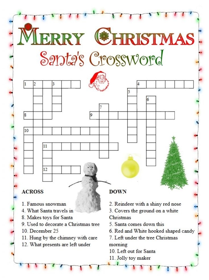 Free Printable Holiday Crossword Puzzles Free Crossword Puzzles Printable