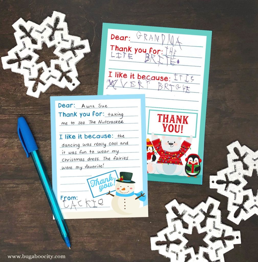 Free Printable Holiday Thank You Cards Kids Cards Thank You Cards 