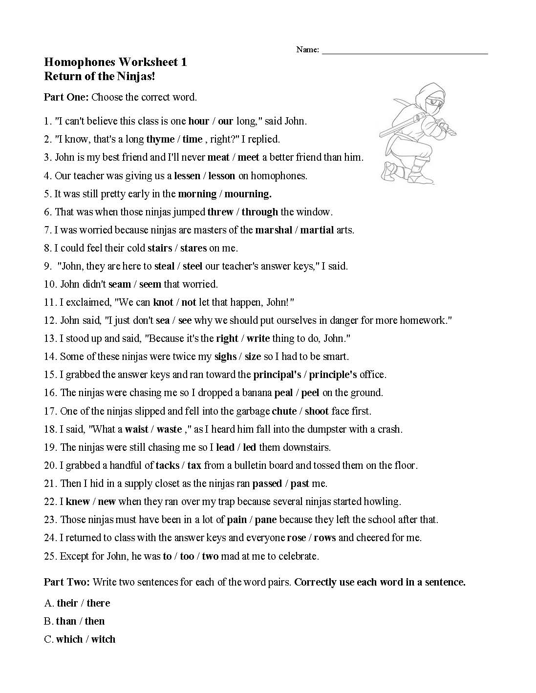 homophones worksheets