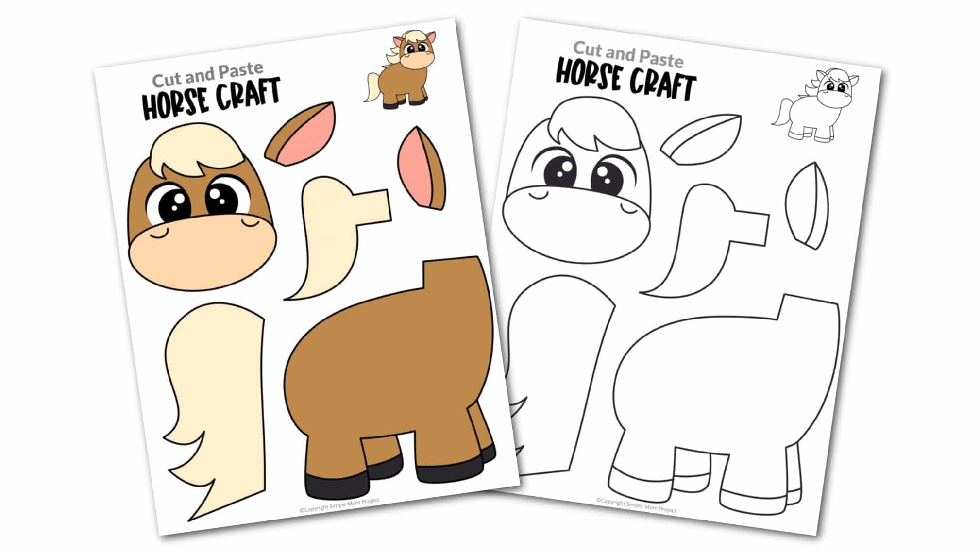 Free Printable Horse Craft Template Simple Mom Project Free Printable