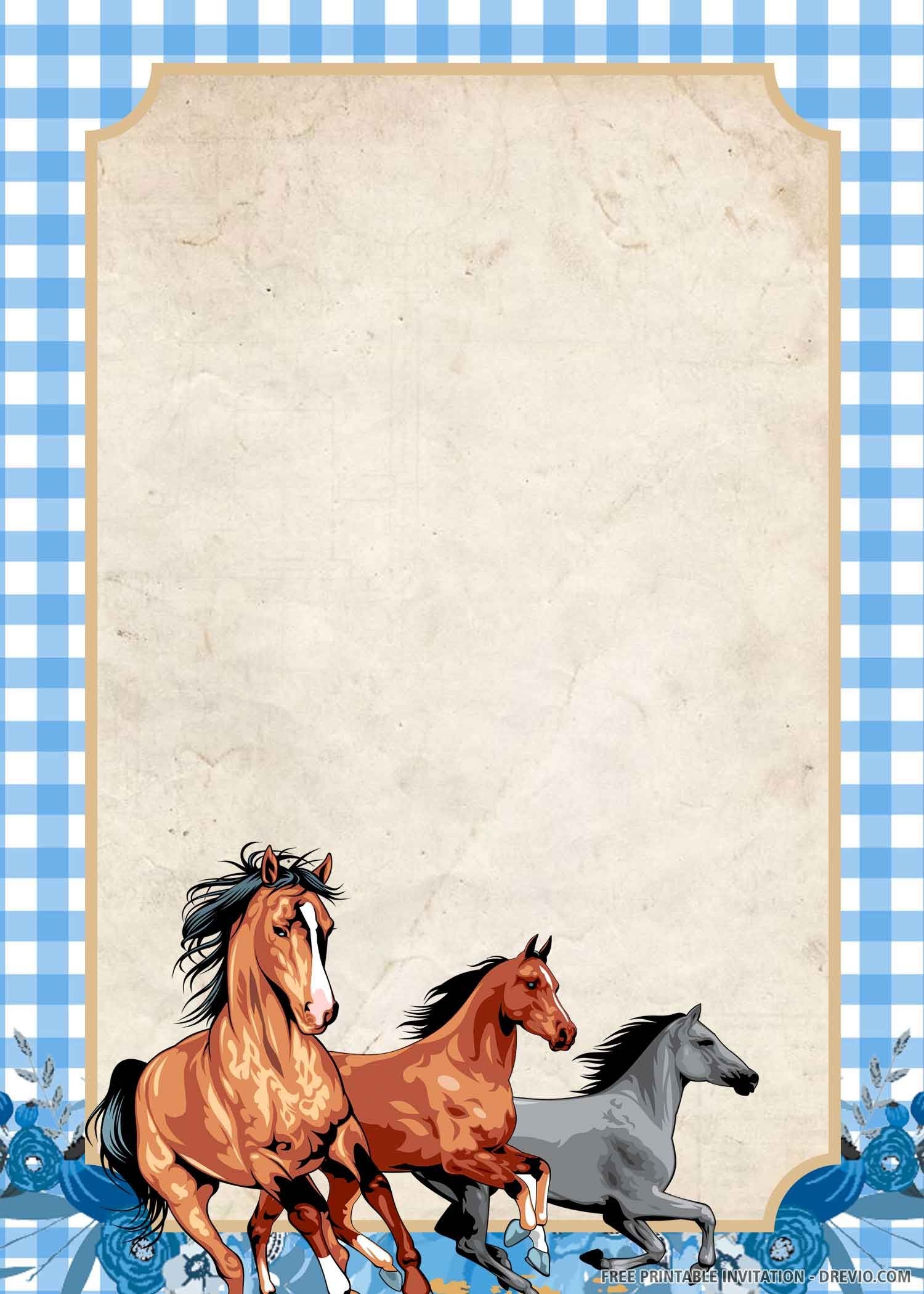 Free Printable Horse Themed Birthday Party Invitations FREE Printable A Z