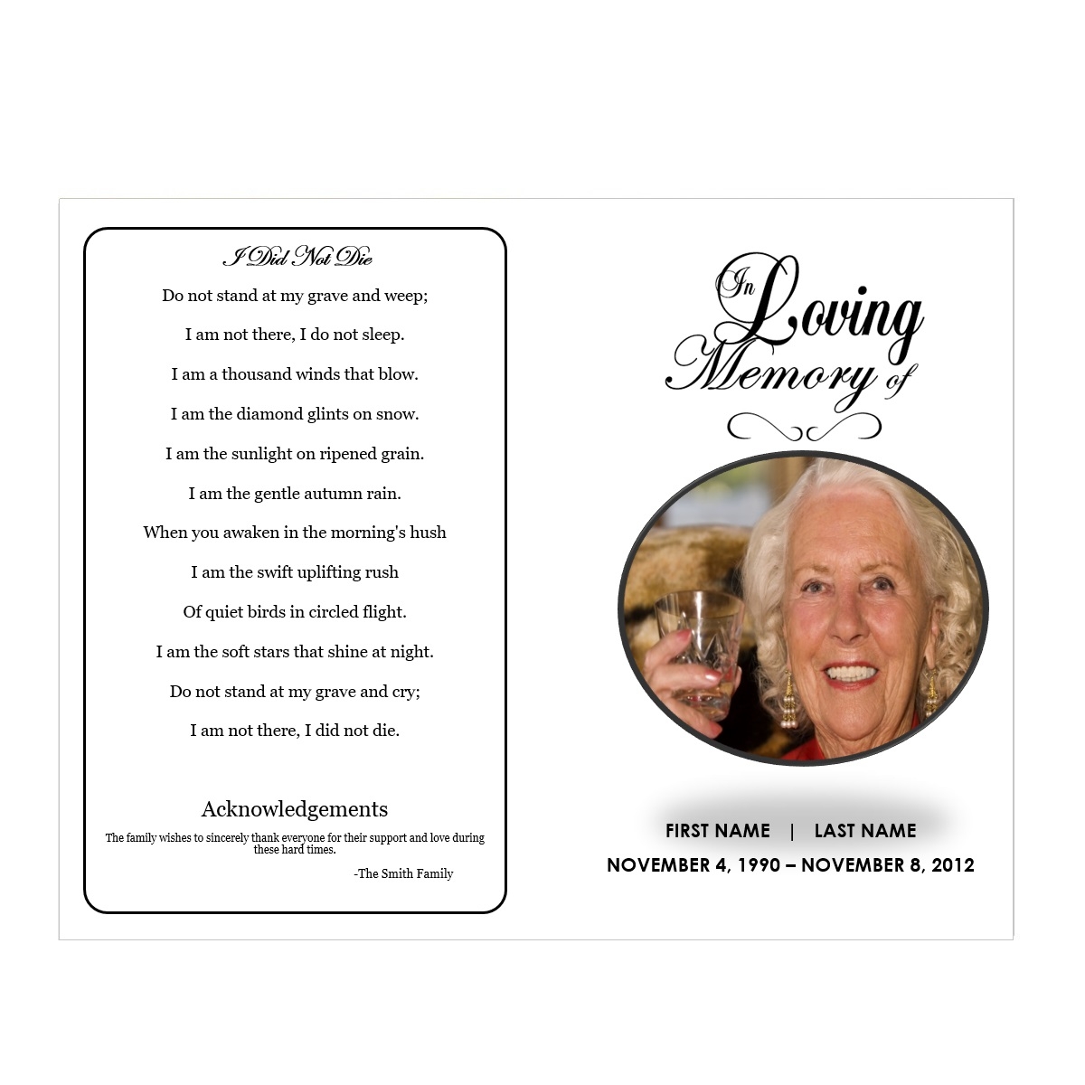 free printable in loving memory cards