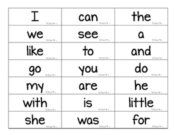 Free Printable Kindergarten Sight Word Flash Cards Lasersop