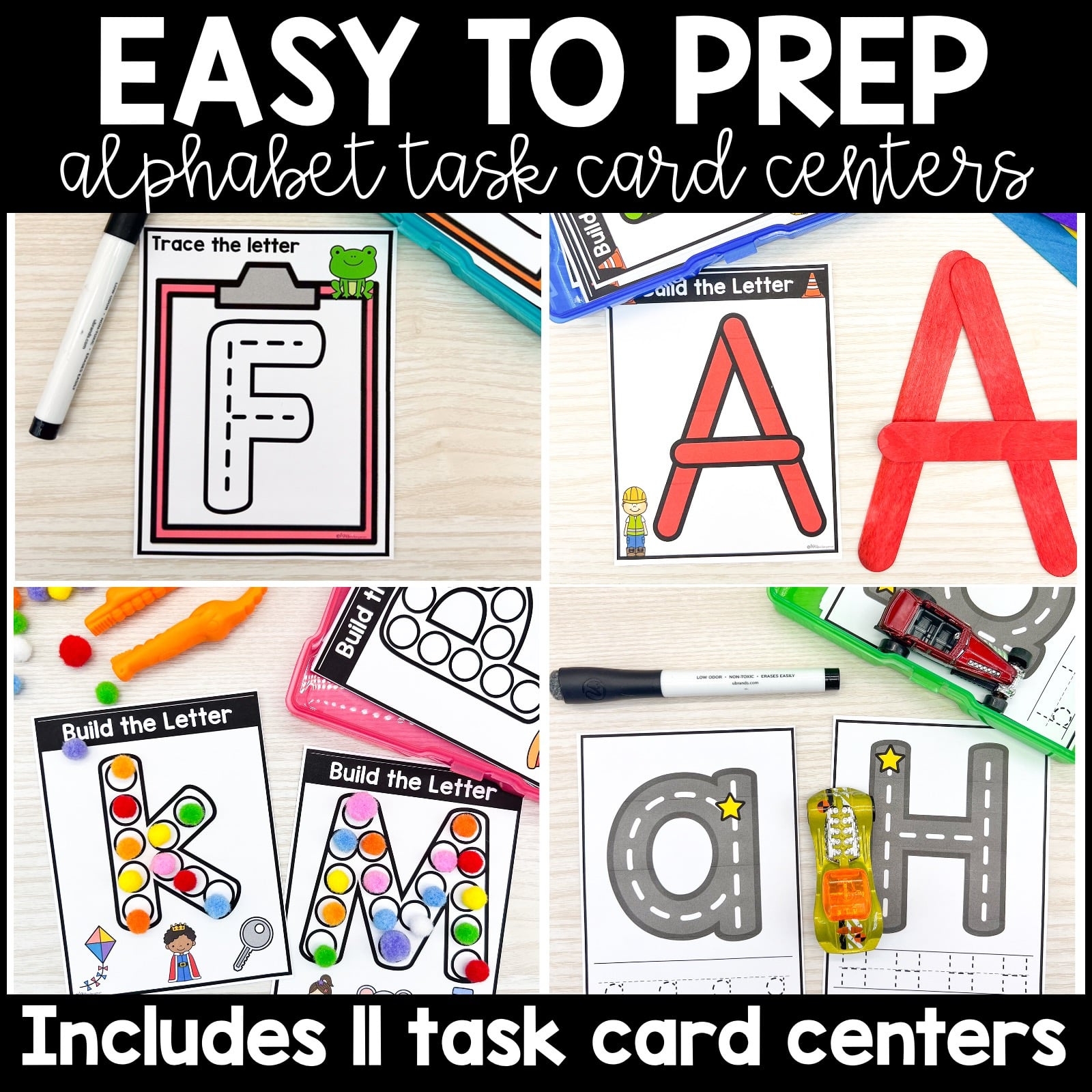 Free Printable Kindergarten Task Cards FREE Printable A Z
