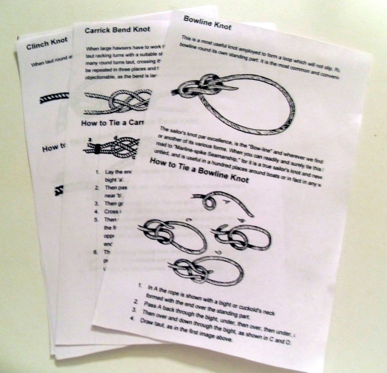 Free Printable Knot Tying Guide Posaroom