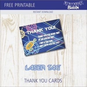Free Printable Laser Tag Thank You Cards Birthday Buzzin