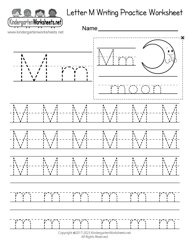 kindergarten writing practice worksheets