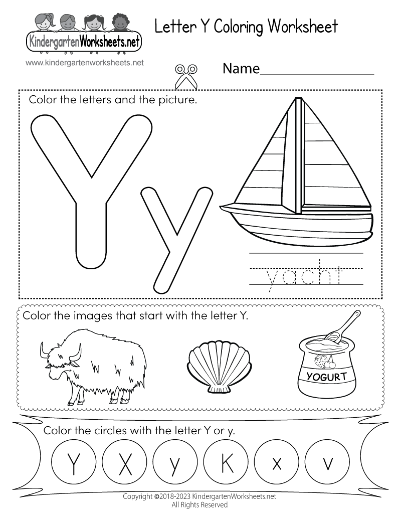 letter y worksheet