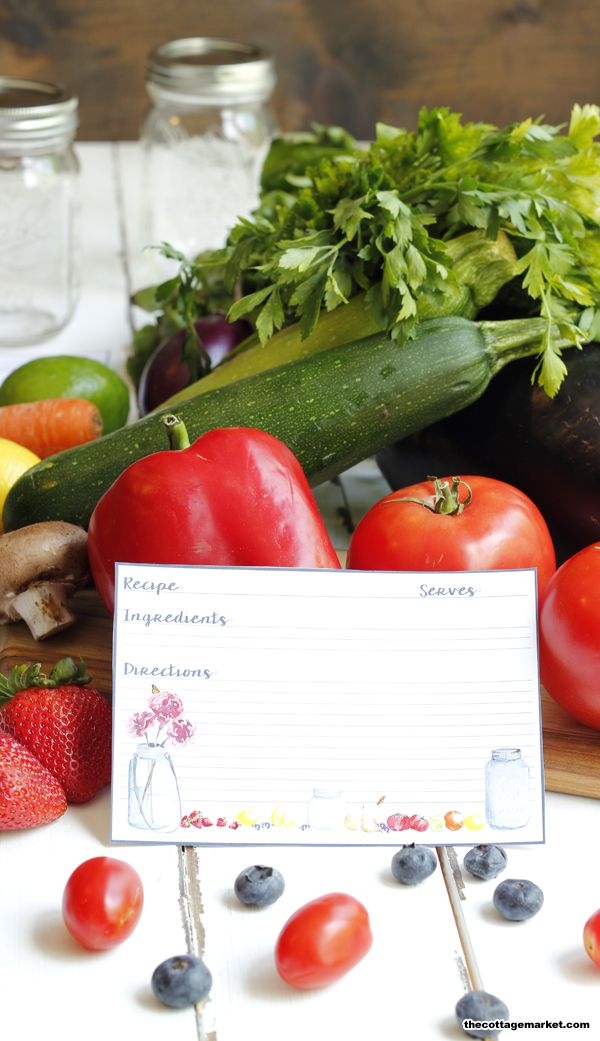 free printable mason jar recipe cards