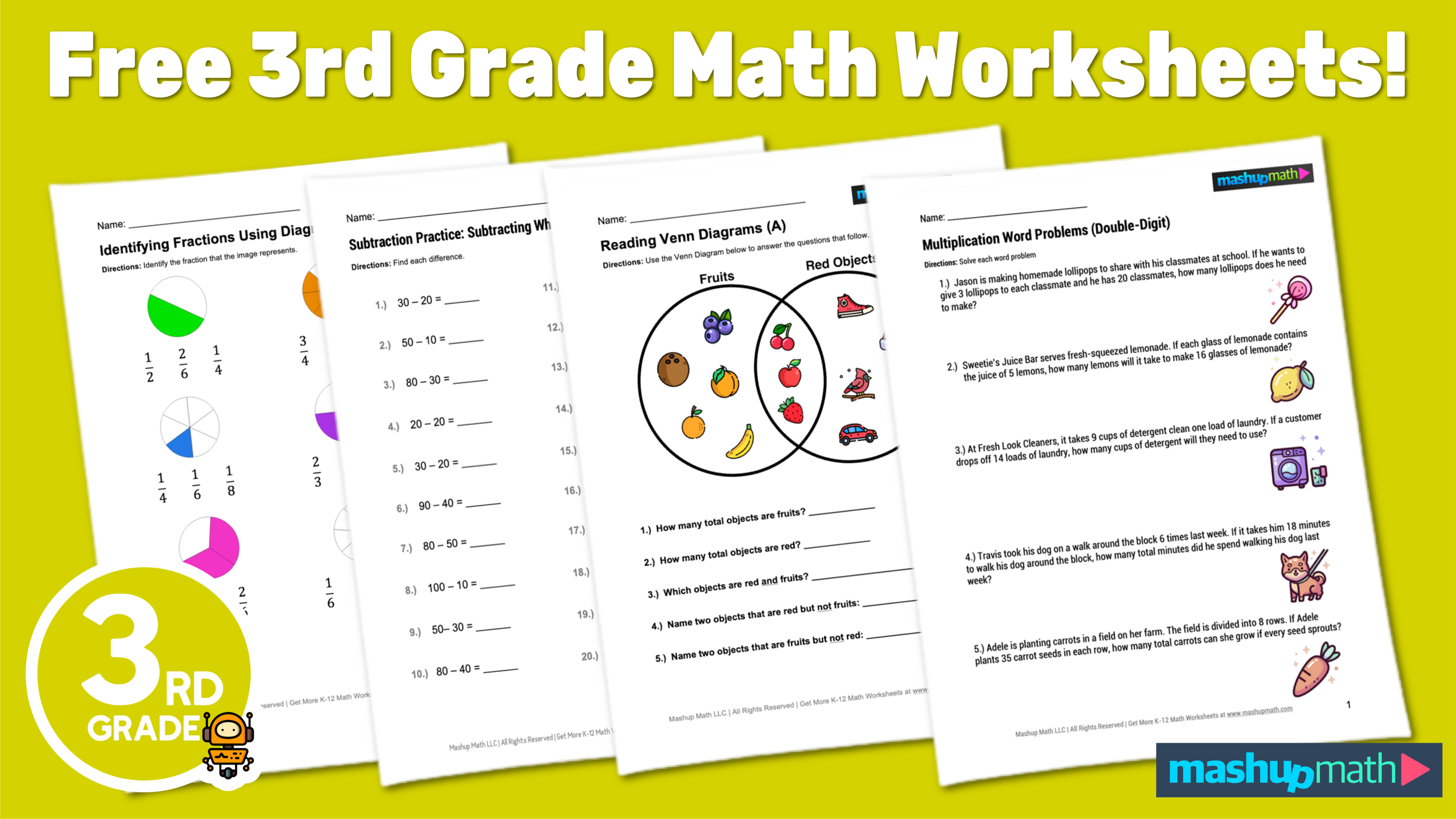 printable math worksheet 3rd grade