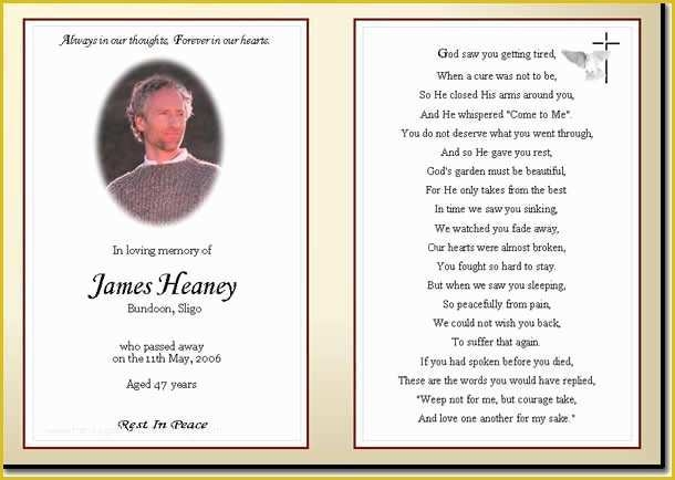 Free Printable Memorial Card Template Of Free Printable Memorial Cards 