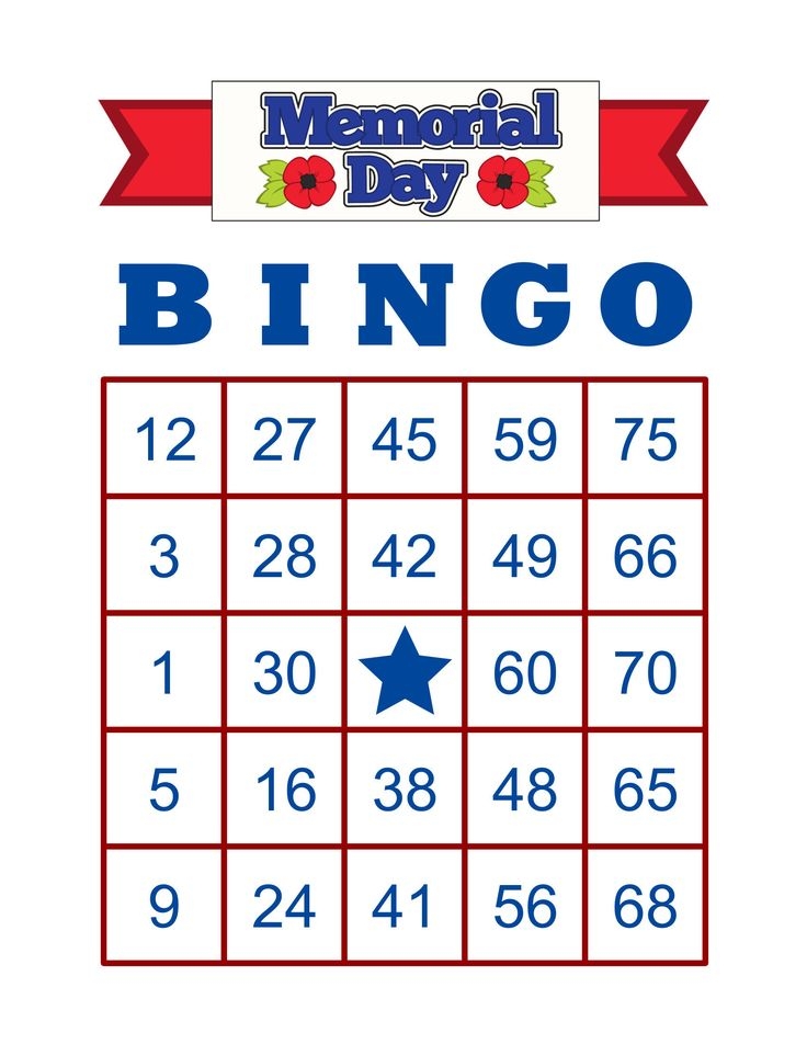 free printable memorial day bingo cards