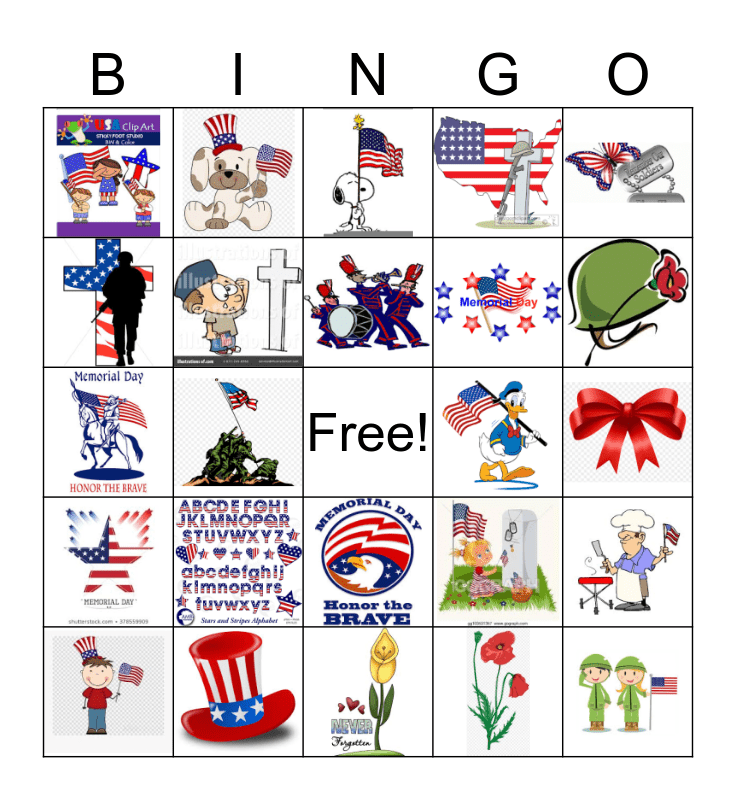 Free Printable Memorial Day Bingo Cards Printable Word Searches