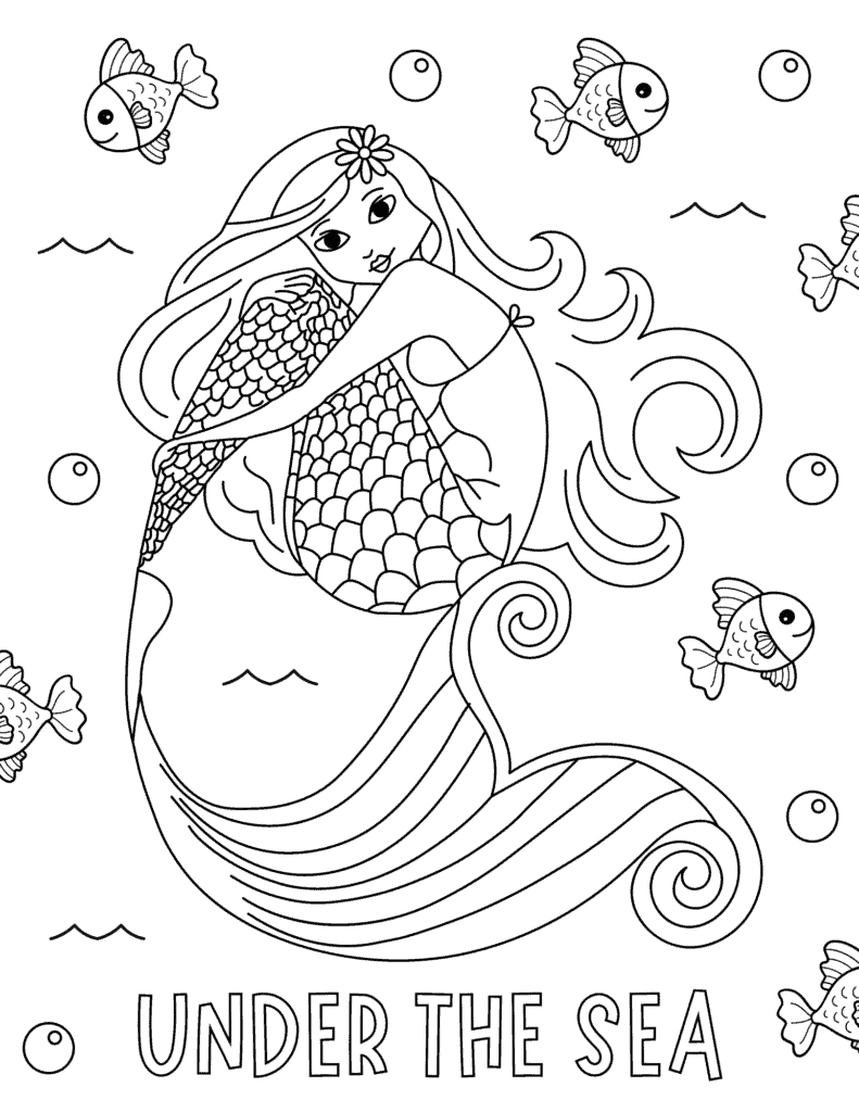 free printable mermaid coloring pages