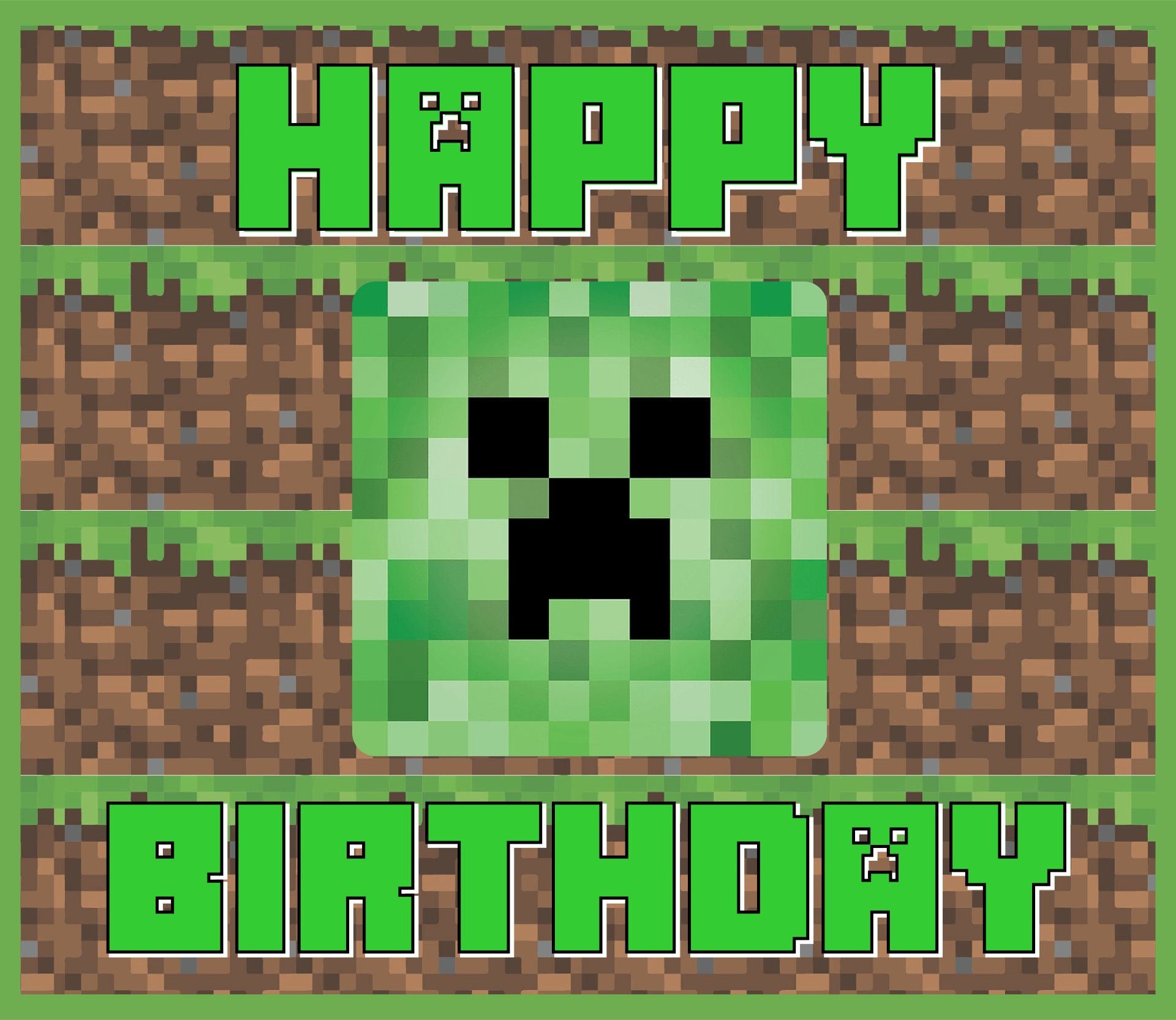 free printable minecraft birthday card pdf