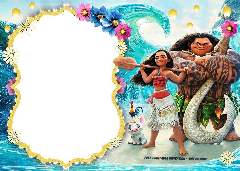 FREE Printable Moana Invitation Templates DREVIO