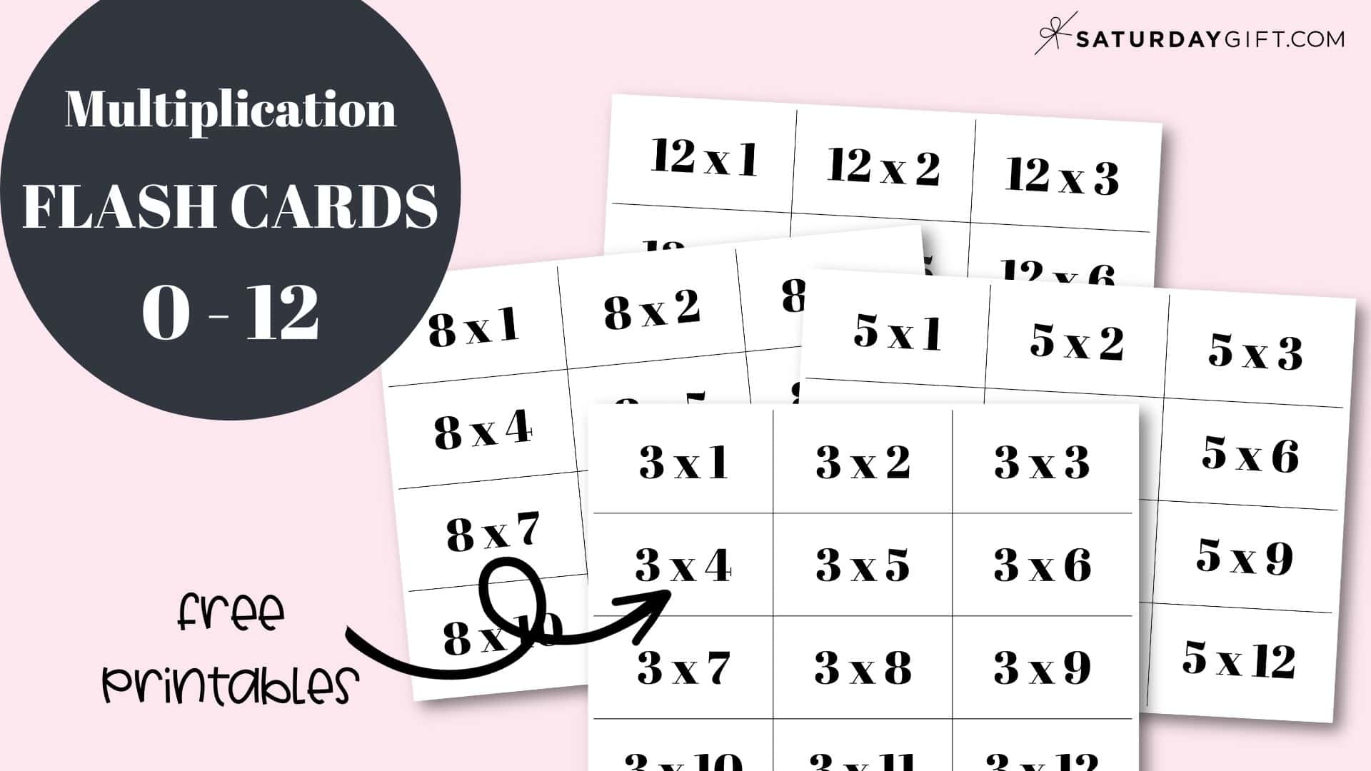 free printable multiplication flash cards 0-12 with answers on back
