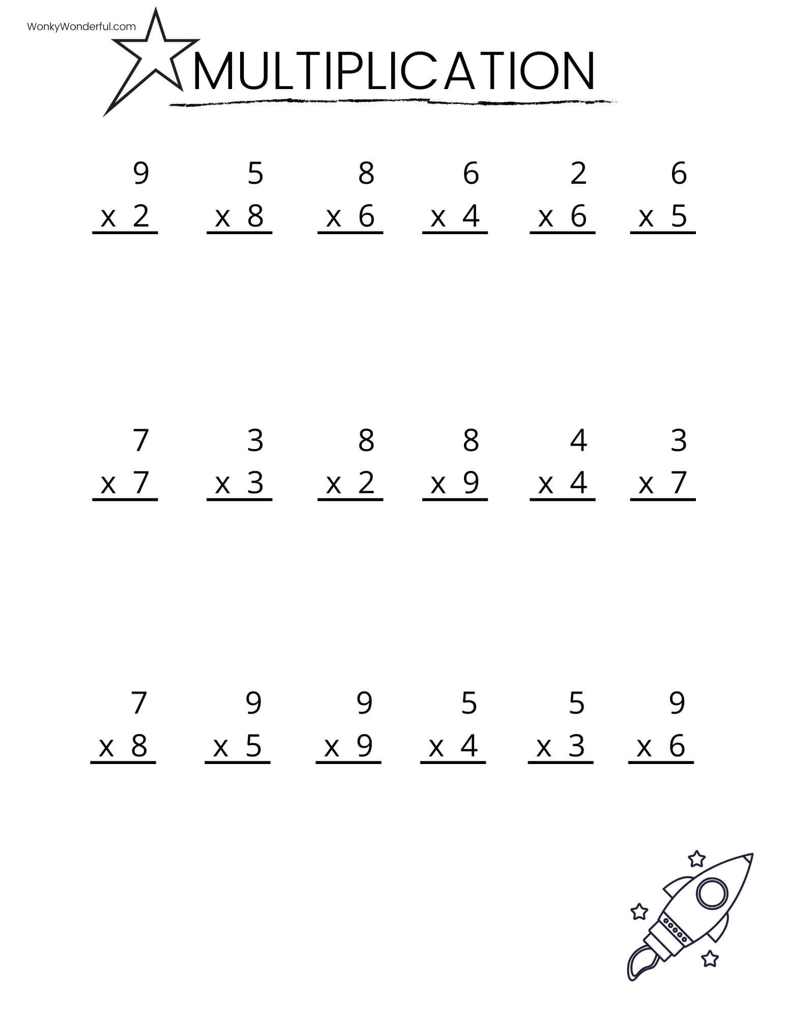 free math multiplication worksheets
