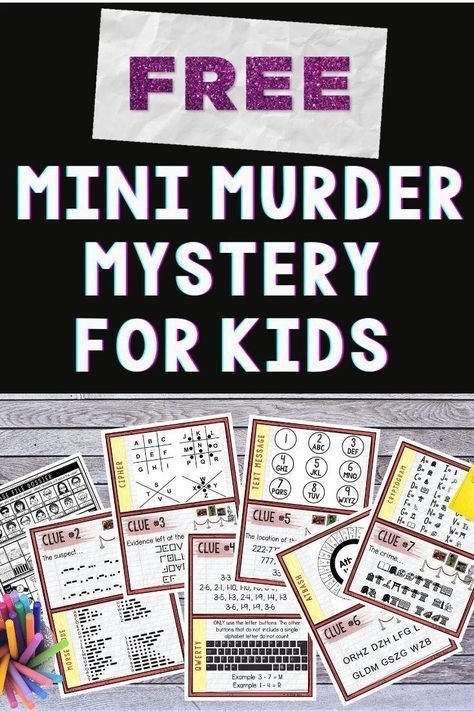 FREE Printable Murder Mystery Party Game For Kids Worksheets Library