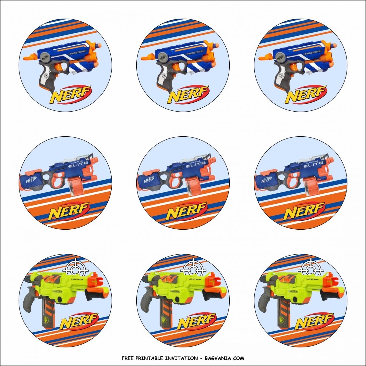  FREE PRINTABLE NERF Birthday Party Kits Template FREE Printable 