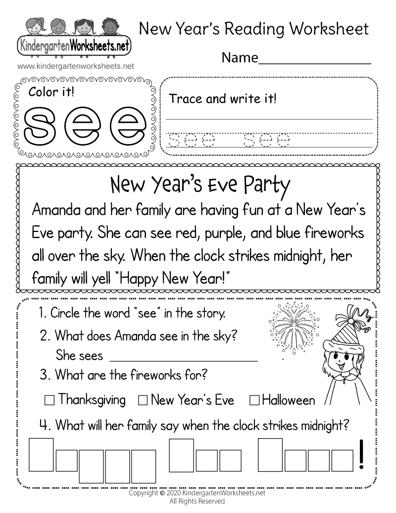 reading worksheet
