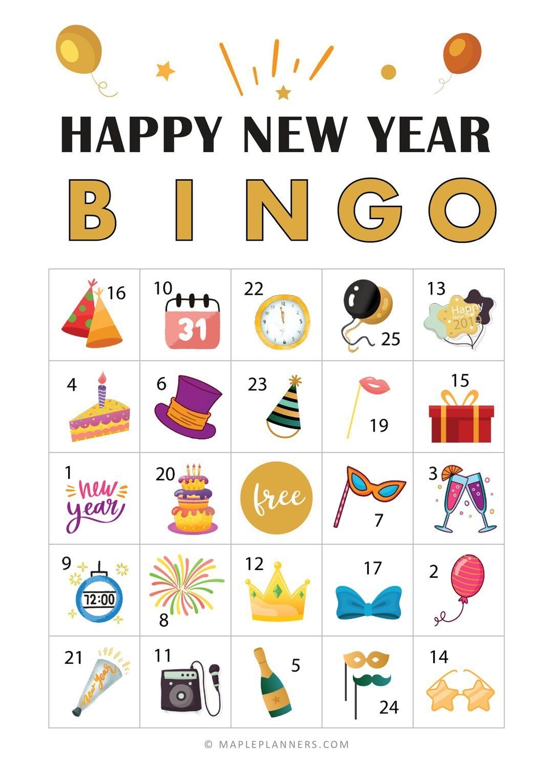 Free Printable New Years Eve Bingo Game Cards New Years Bingo Artofit