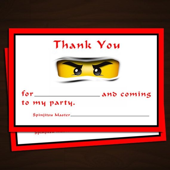 Free Printable Ninjago Thank You Cards Free Templates Printable