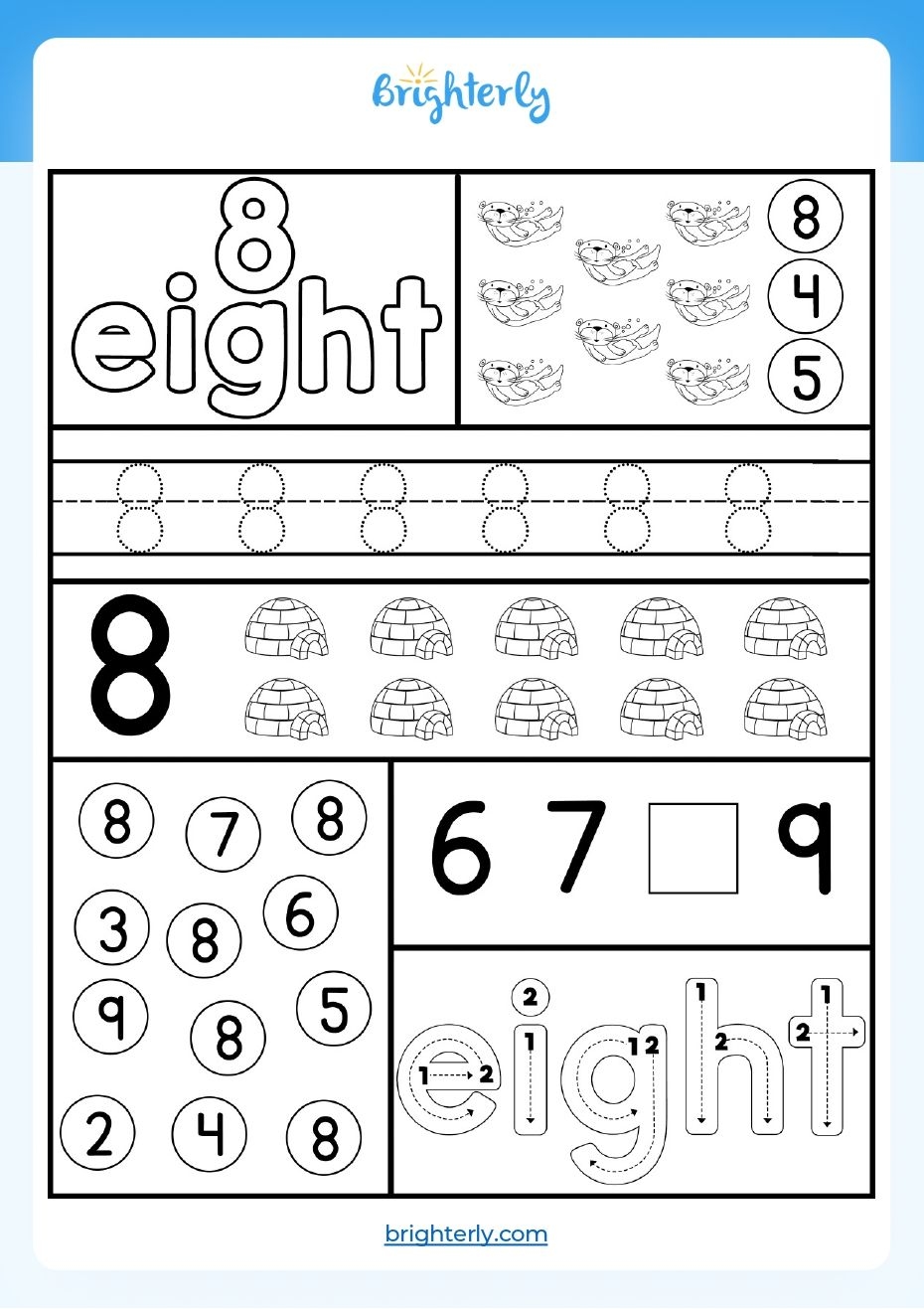 Free Printable Number 8 Eight Worksheets For Kids PDFs Brighterly