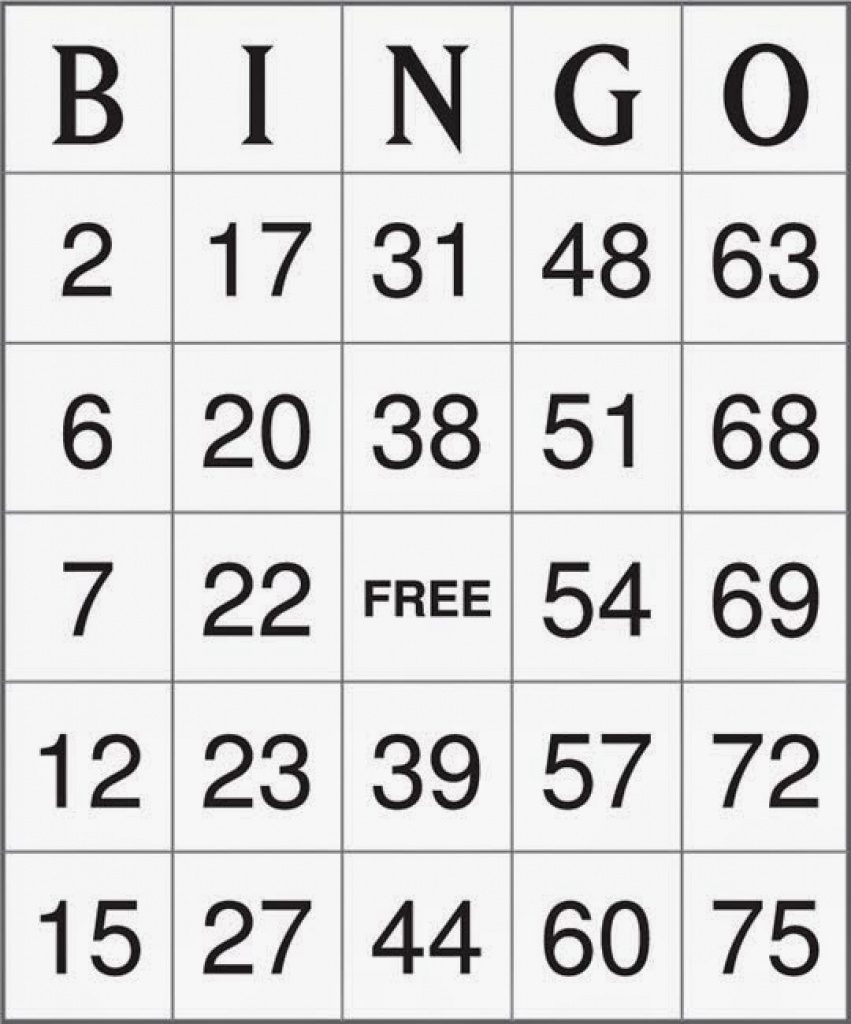 Free Printable Number Bingo Cards 1 75 Printable Bingo Cards Images 