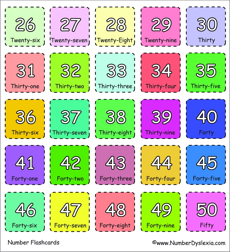 free printable number cards 0-20