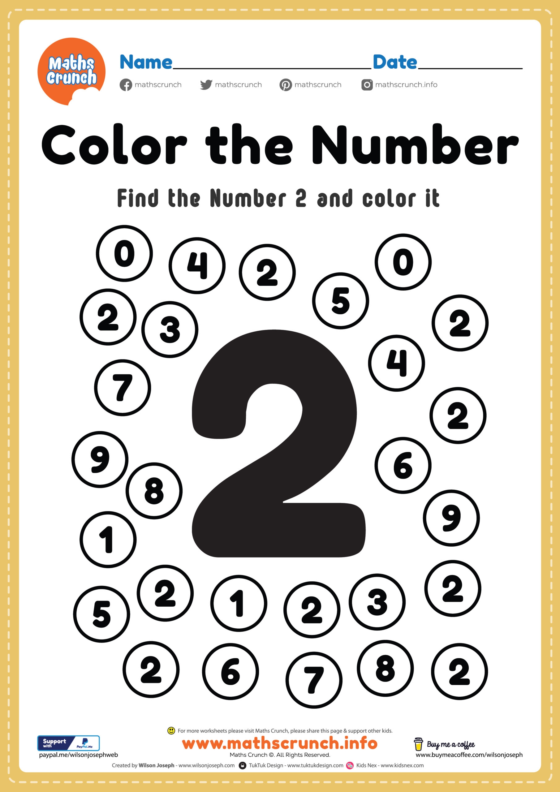 number two worksheet
