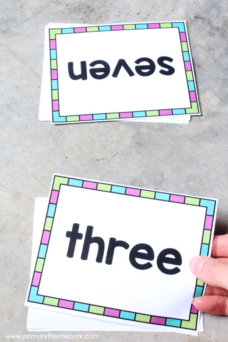 free printable number word cards