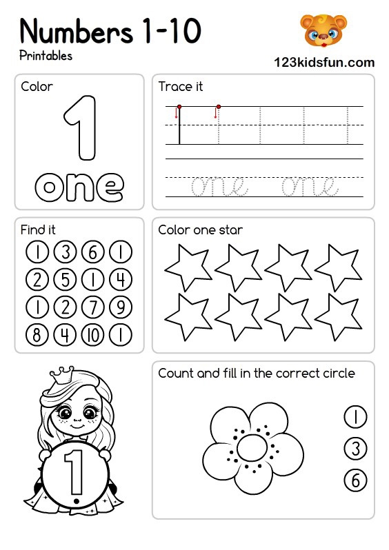 Free Printable Number Worksheets Preschool Printable Template 