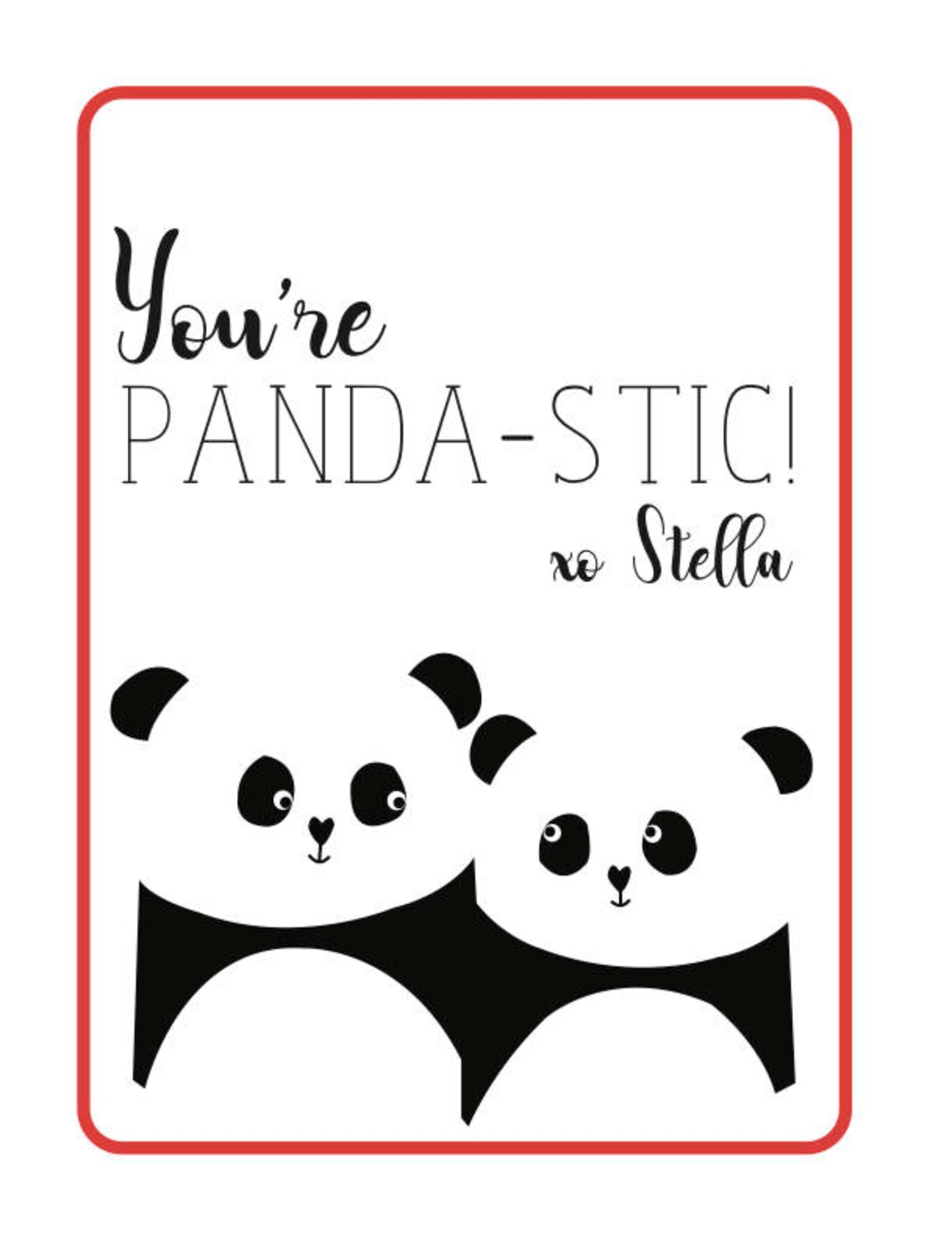 free printable panda cards
