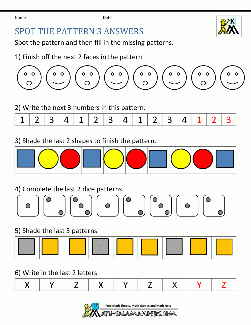 Free Printable Pattern Worksheets For Kindergarten PDFs Worksheets 