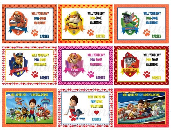 Free Printable Paw Patrol Valentines Day Cards Free Templates Printable