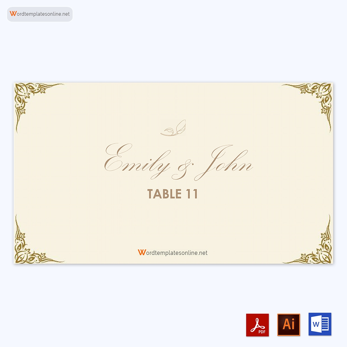 Free Printable Place Card Templates Word Illustrator 